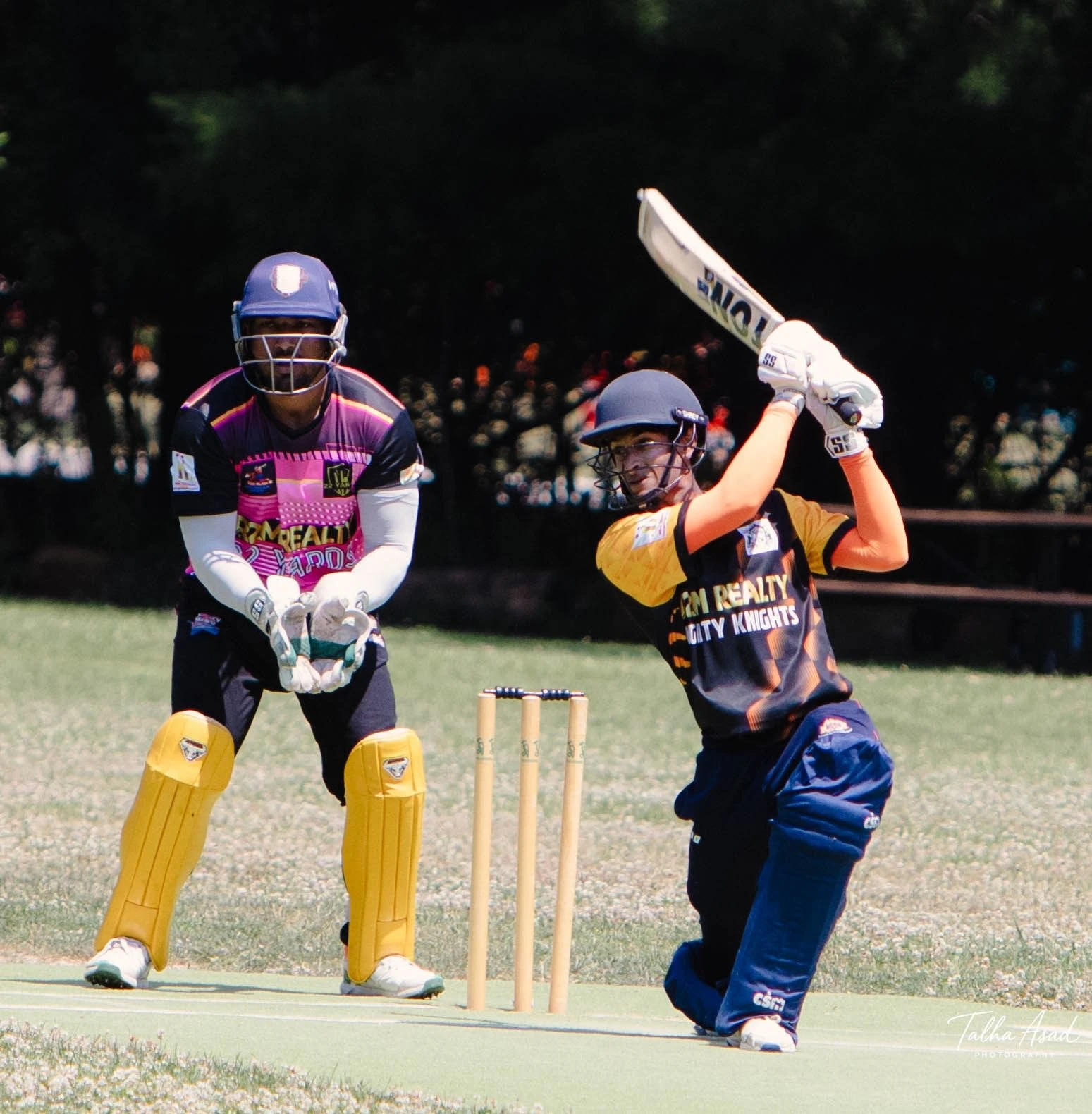 Dev batting in a club cricket match